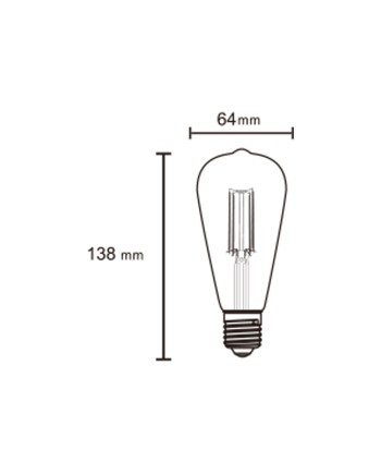 BOMBILLA LED VINTAGE AMBAR  ST64 - E27 – 6,5W - 2200K